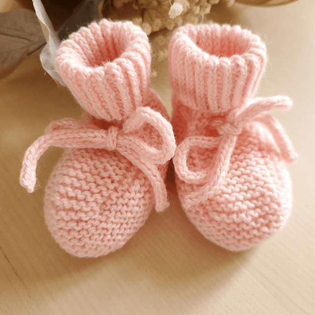 LÉON chaussons roses - taille 0-3 mois