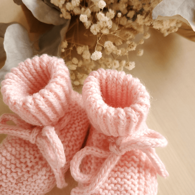 LÉON chaussons roses - taille 0-3 mois