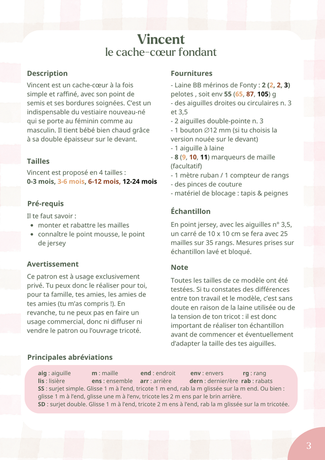 Modèle Vincent, le cache-coeur fondant