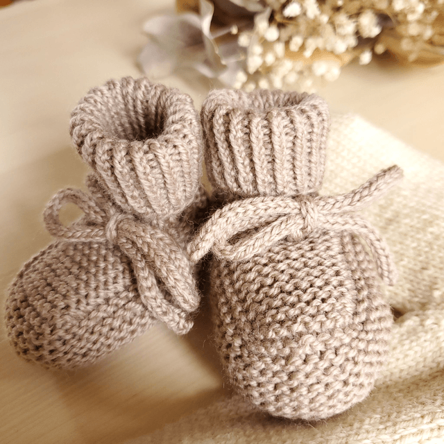 LÉON chaussons marron glacé - taille 0-3 mois