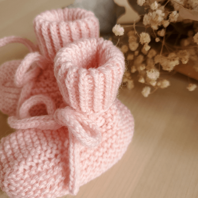 LÉON chaussons roses - taille 0-3 mois