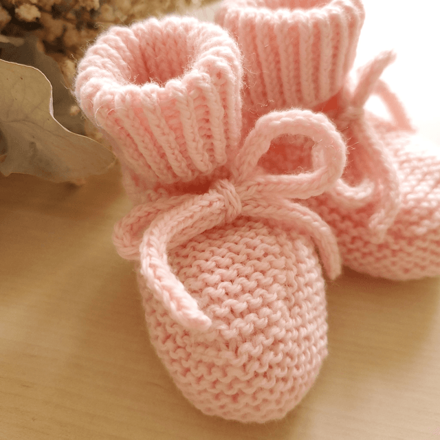 LÉON chaussons roses - taille 0-3 mois