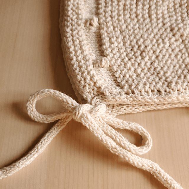 EDMÉE béguin écru 100% coton, taille 6-12 mois