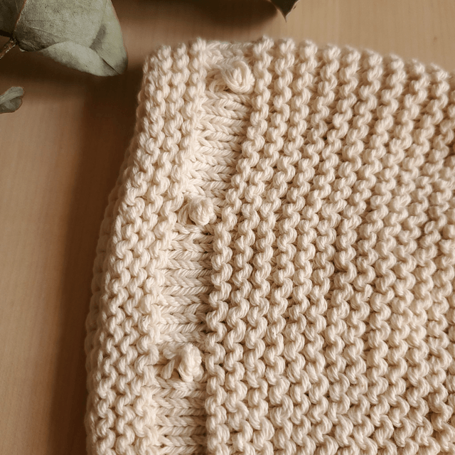 EDMÉE béguin écru 100% coton, taille 6-12 mois